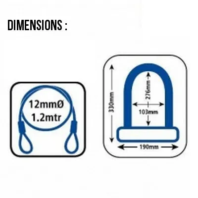 Antivol vélo combiné U et cable à clefs - Oxford