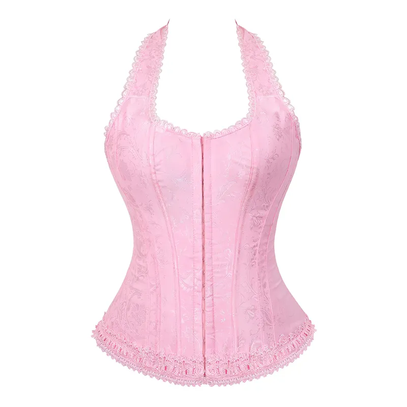 Bustier corset rose poudré