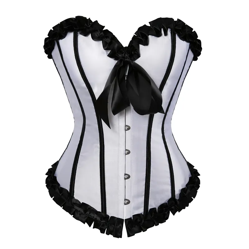 Corset blanc et noir bustier