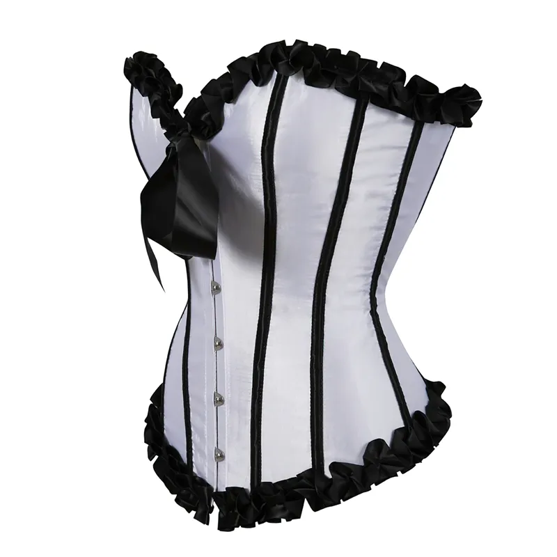 Corset blanc et noir bustier