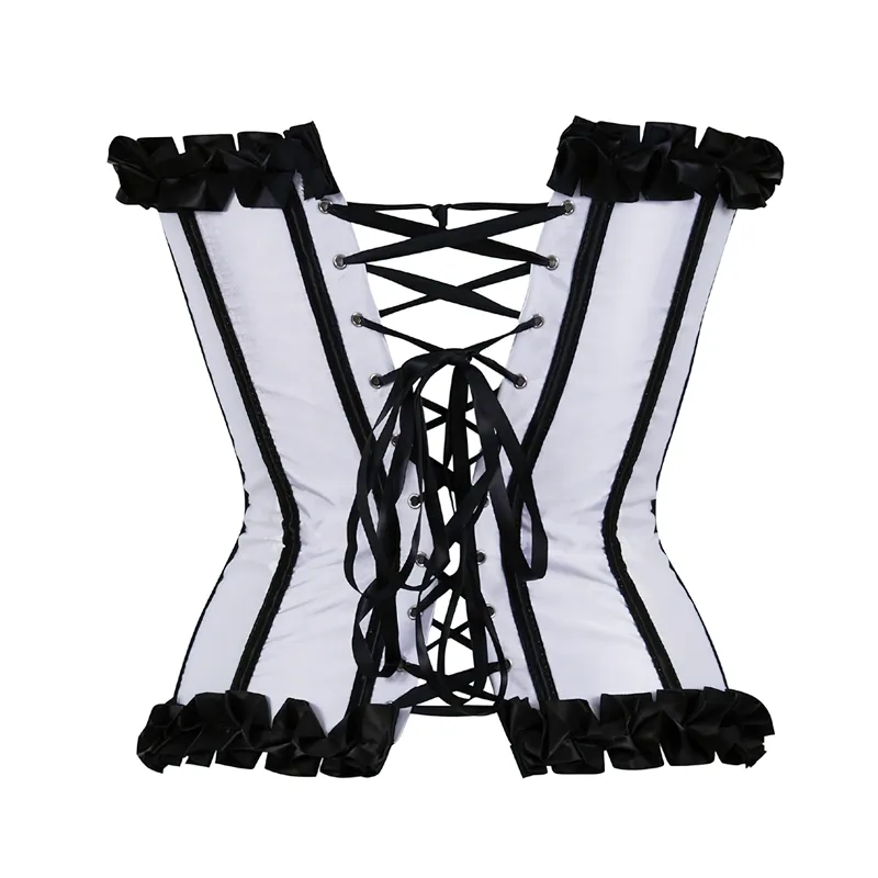 Corset blanc et noir bustier