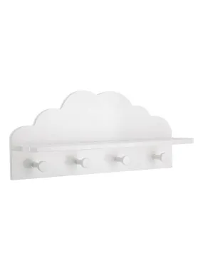 Etagère enfant avec patère au style nuage - Blanc