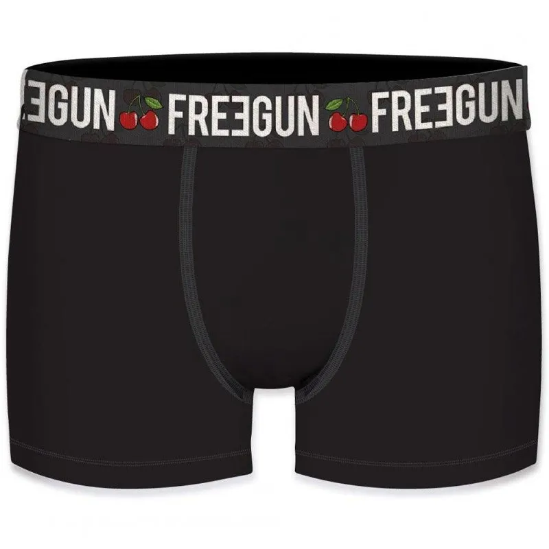 FREEGUN Lot de 2 Boxers Homme Coton bio BCBX2 CERISE Noir Rouge