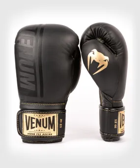 Gants de boxe pro Venum Shield - Velcro - Noir/Noir-Or