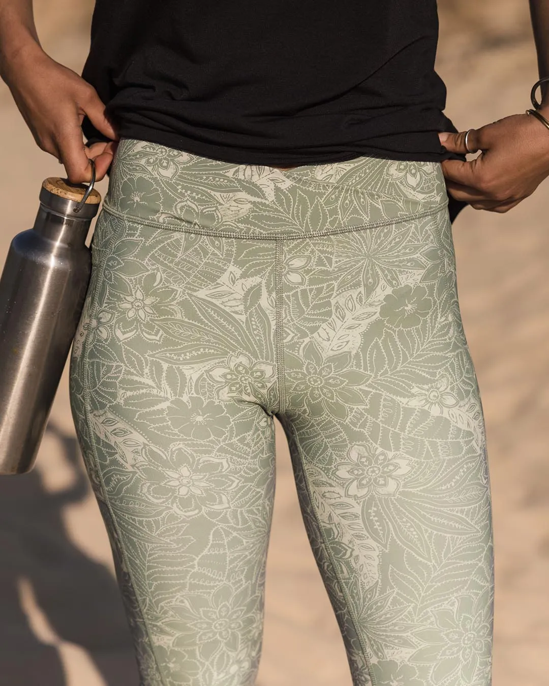 Leggings Recyclés Fresh Air - Pistachio Floral