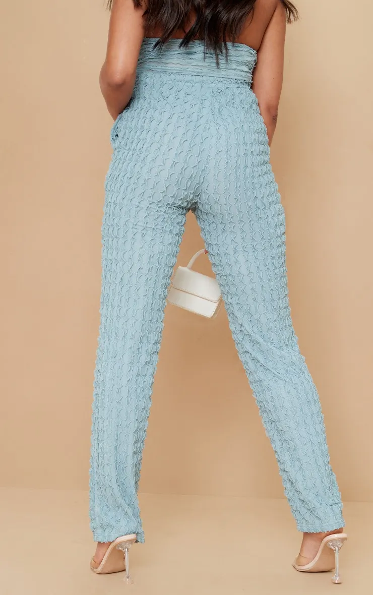 Maternité Pantalon de grossesse évasé texturé bleu