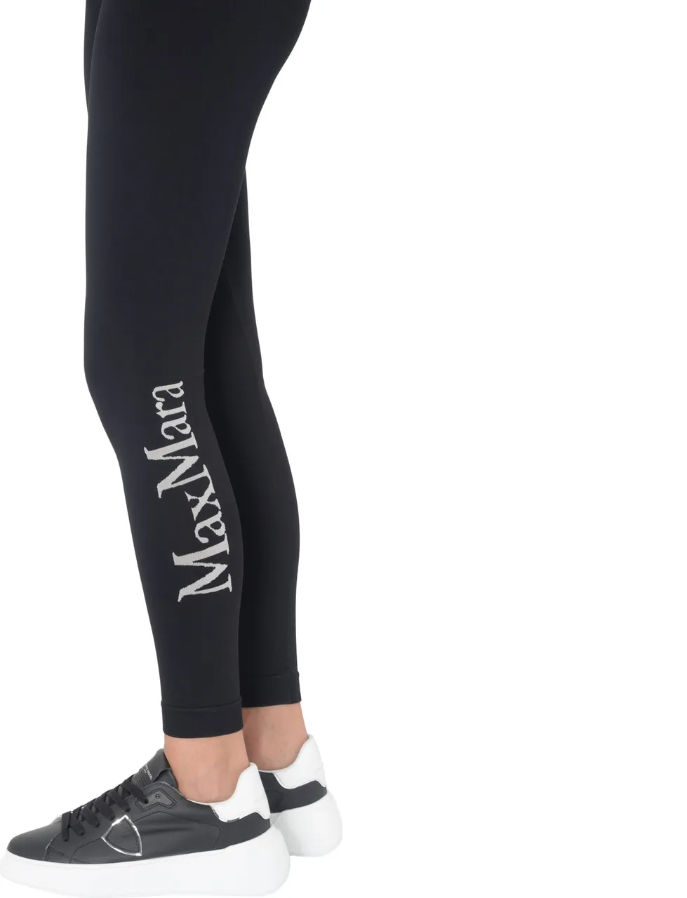 Max Mara Leggings techniques 'S noir avec logo