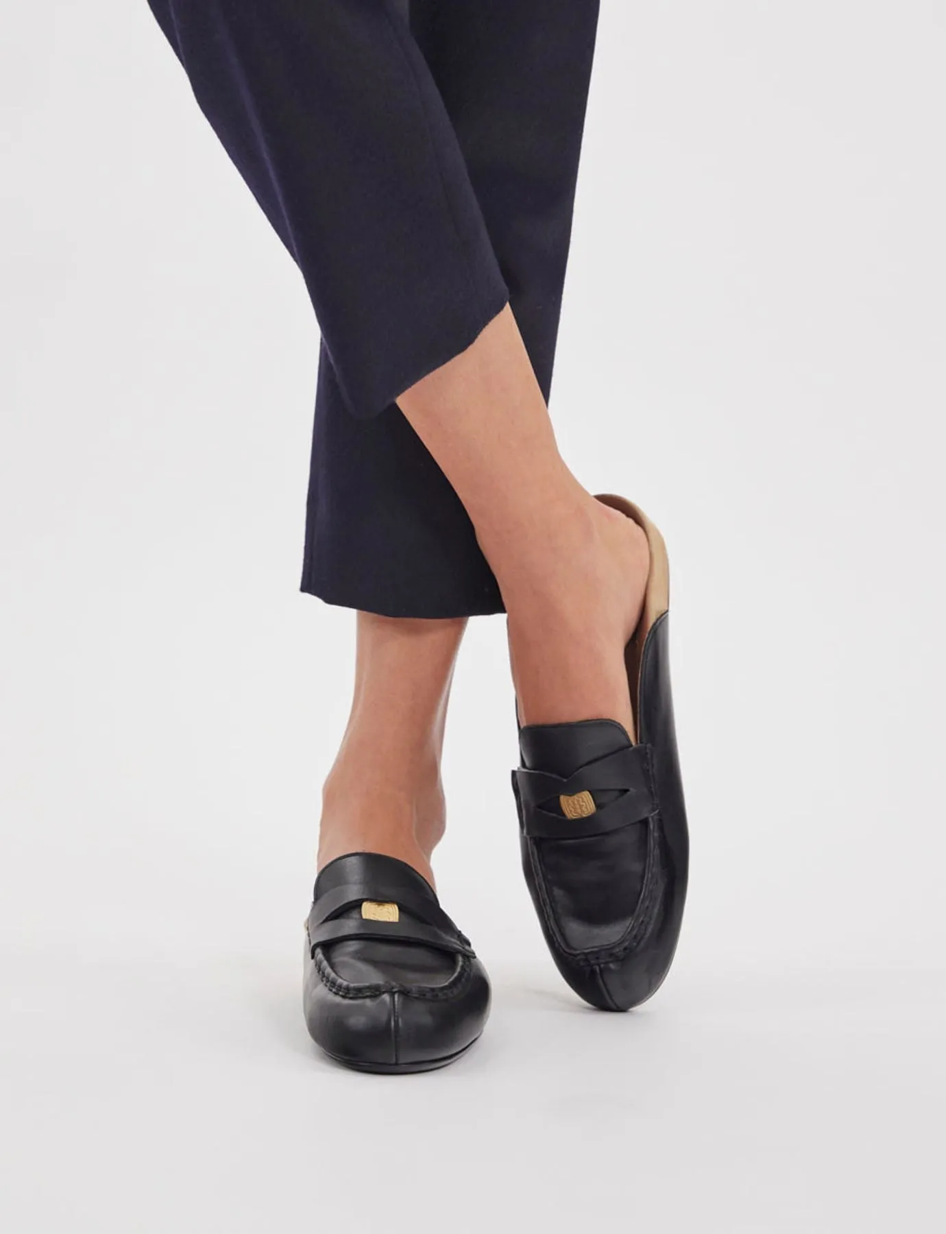 Mocassin mule Flavie cuir Noir