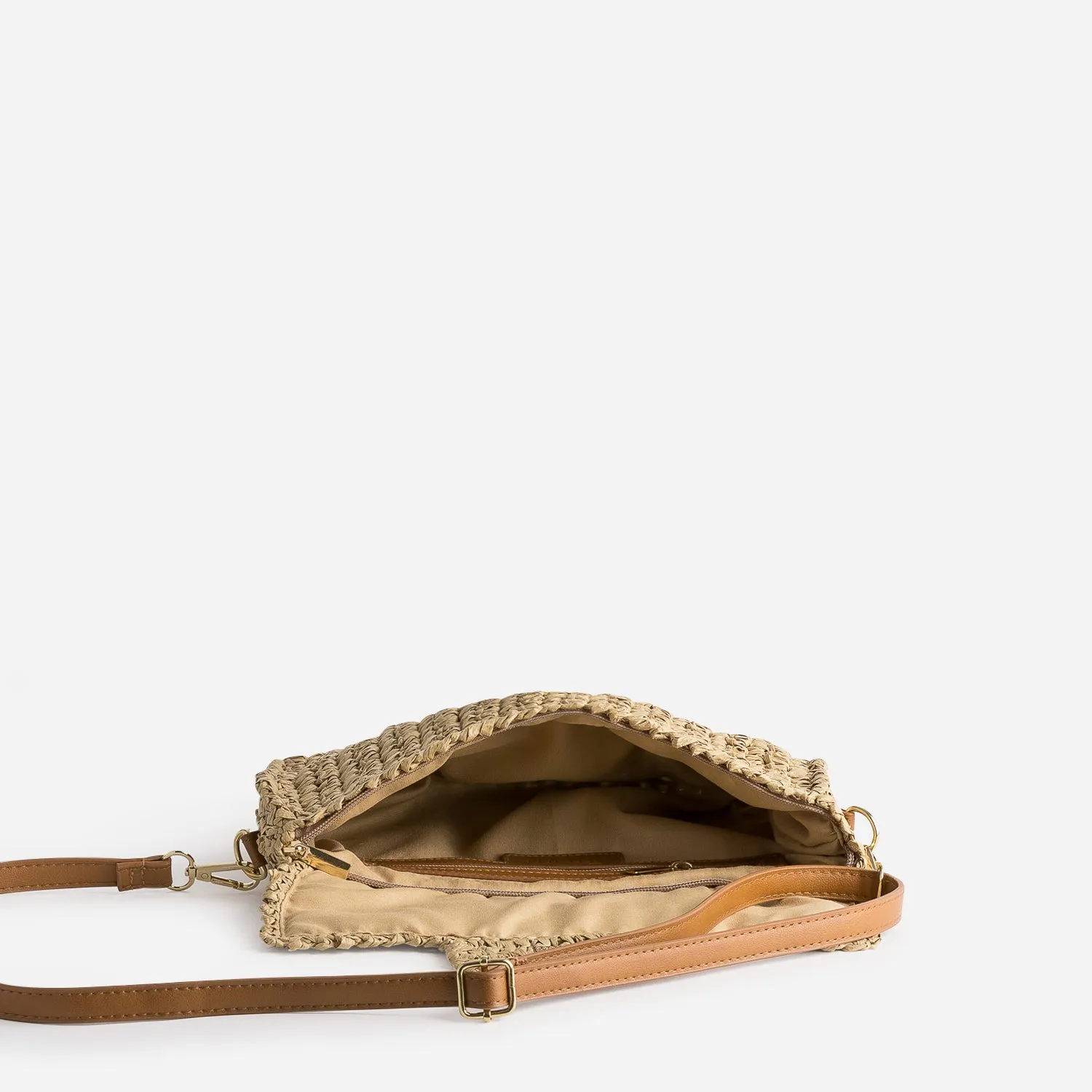 Pochette beige paille tressée - Sacs à main Maroquinerie | ERAM