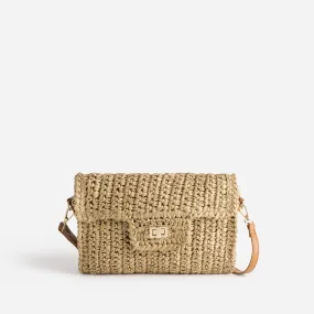 Pochette beige paille tressée - Sacs à main Maroquinerie | ERAM