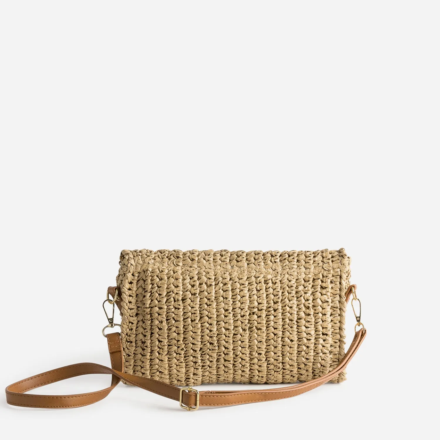 Pochette beige paille tressée - Sacs à main Maroquinerie | ERAM