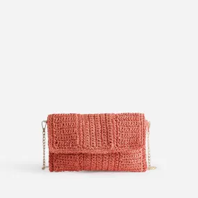 Pochette souple orange en paille - Sacs à main Maroquinerie | ERAM