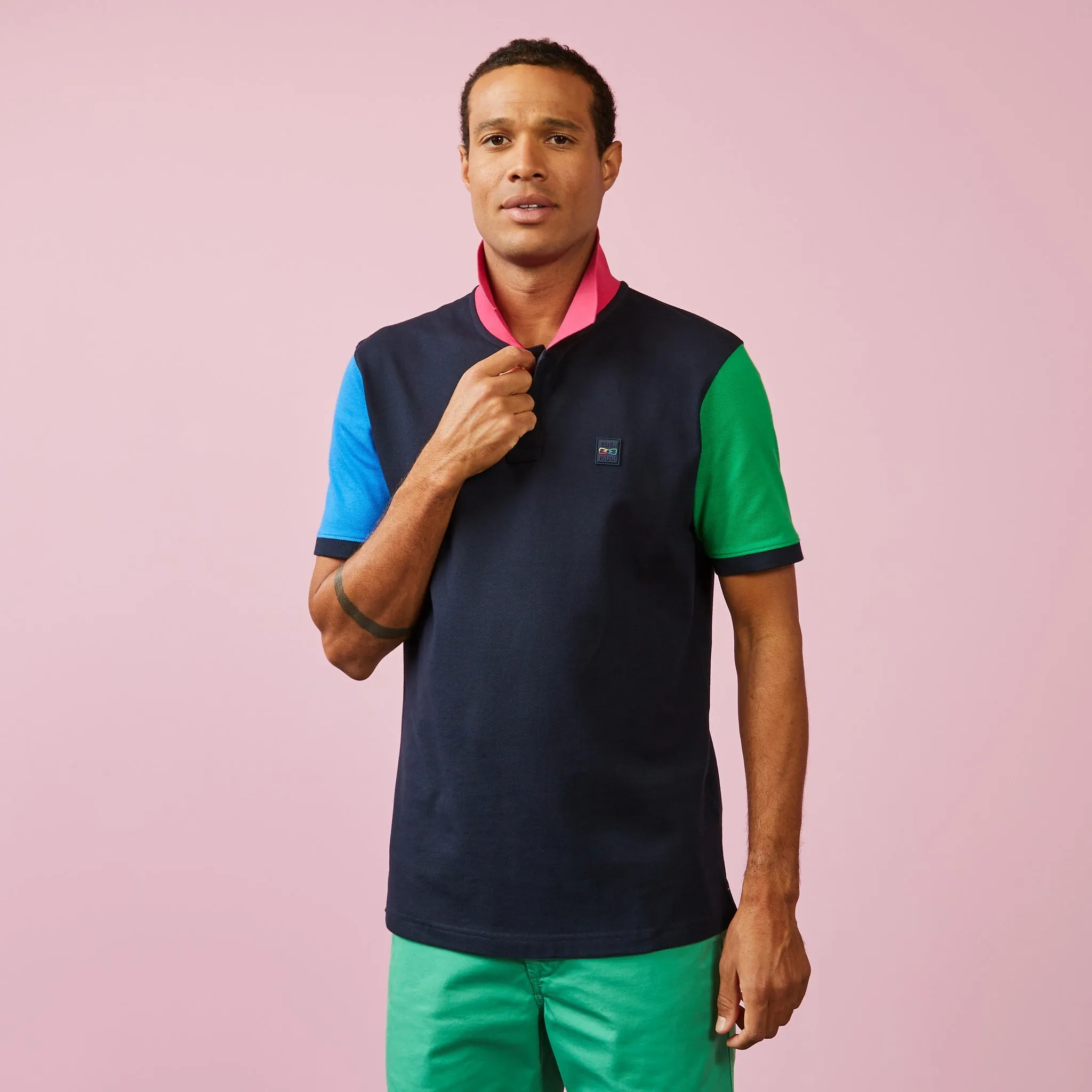 Polo color-block multicolore