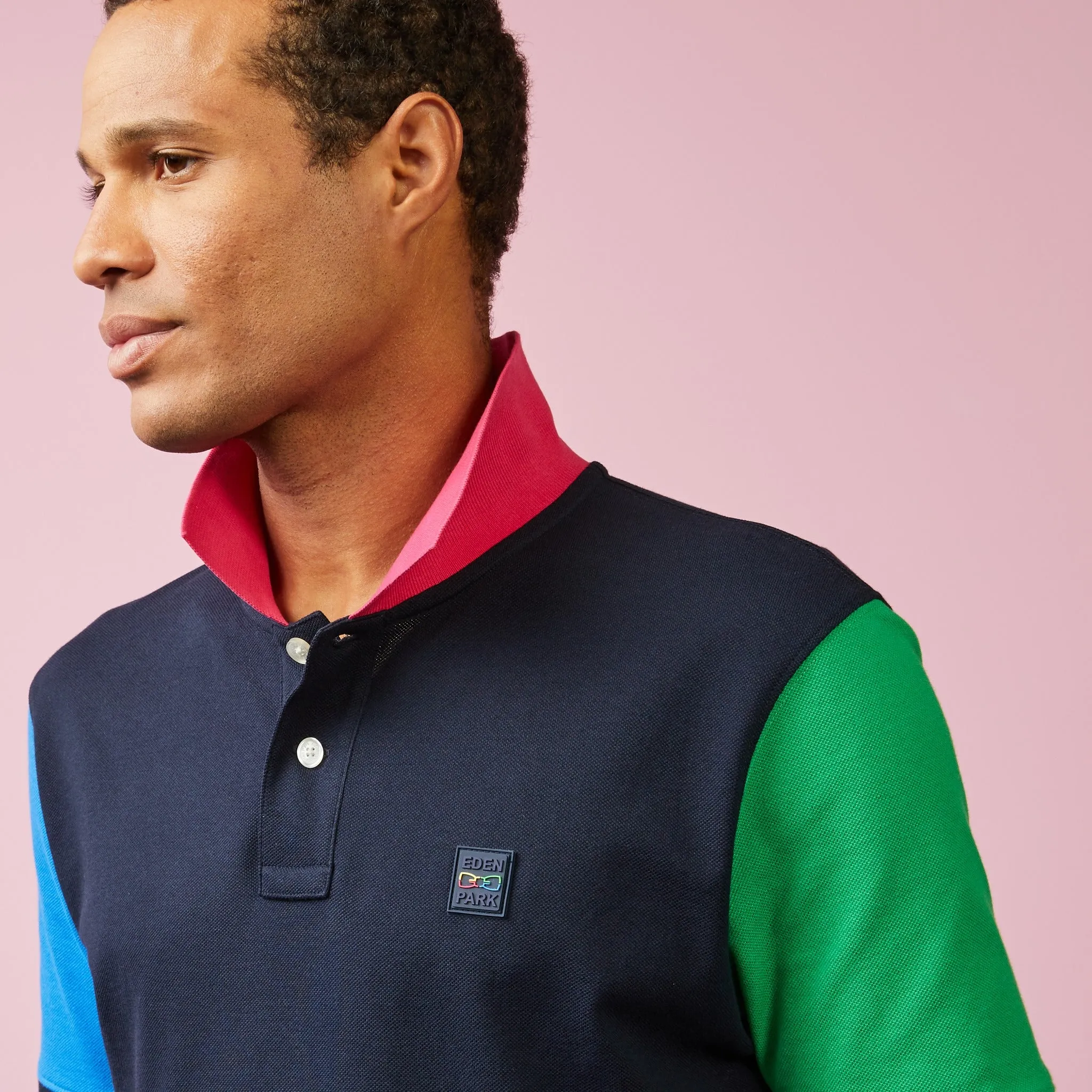 Polo color-block multicolore