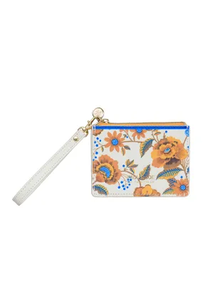 Porte cartes motif fleurs jaunes