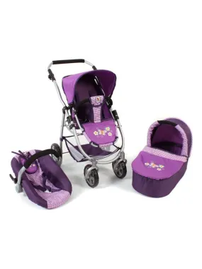 Poussette pour poupées, 3 en 1 EMOTION - Purple Checker - N/A