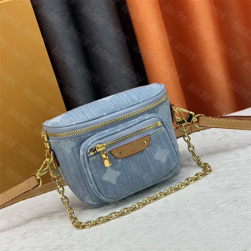 Sac De Ceinture De Designer Light Denim Mini Bumbag Men Fanny Packs Femmes Femmes Luxury Sacs Cross Cross Body Pouche Designers 