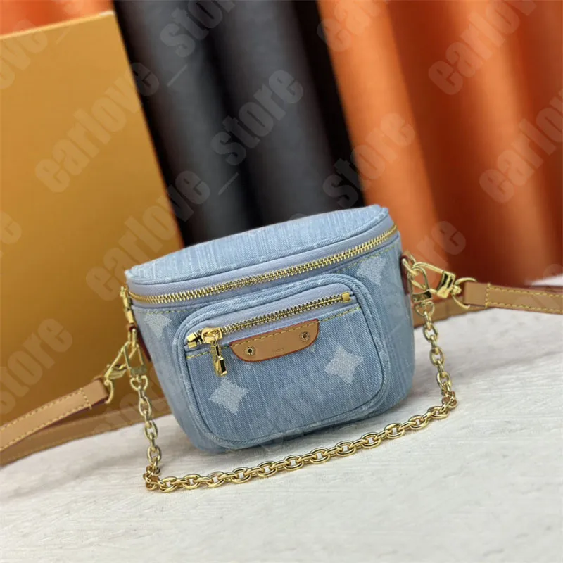 Sac De Ceinture De Designer Light Denim Mini Bumbag Men Fanny Packs Femmes Femmes Luxury Sacs Cross Cross Body Pouche Designers 