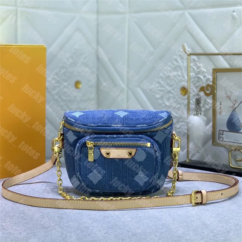 Sac De Ceinture De Designer Light Denim Mini Bumbag Men Fanny Packs Femmes Femmes Luxury Sacs Cross Cross Body Pouche Designers 