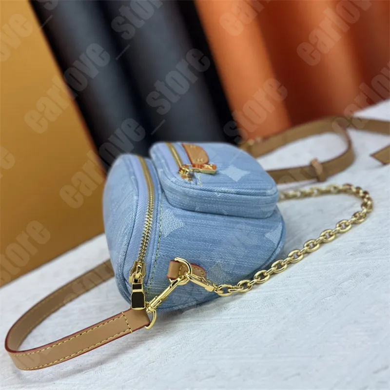 Sac De Ceinture De Designer Light Denim Mini Bumbag Men Fanny Packs Femmes Femmes Luxury Sacs Cross Cross Body Pouche Designers 