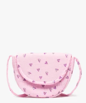 sac fille en gaze de coton avec chouchou pour les cheveux assorti rose sacs et cartables