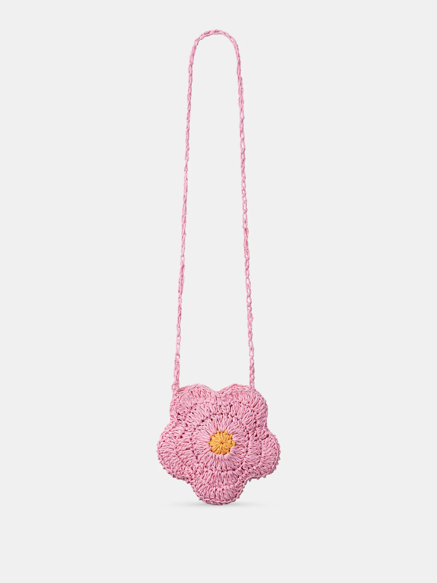 Sac rose en paille en forme de fleur