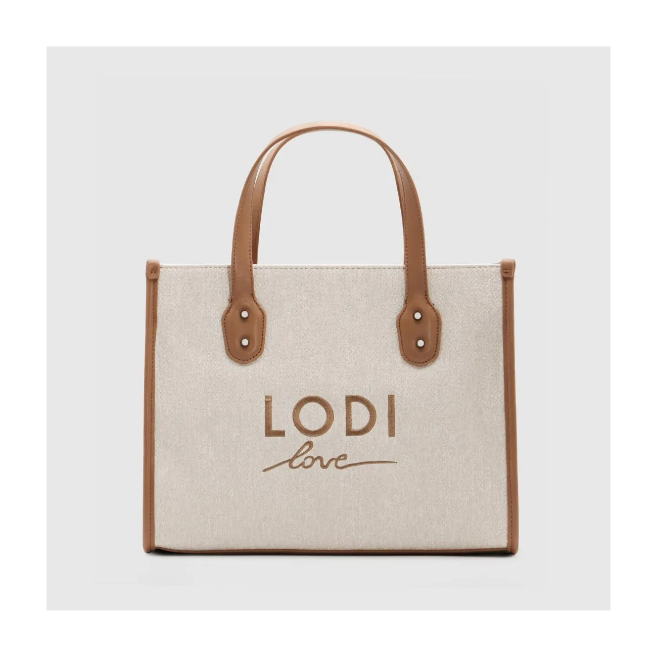 Sac shopper grand modèle en tissu denim beige. I LODI Sacs pour femme online.