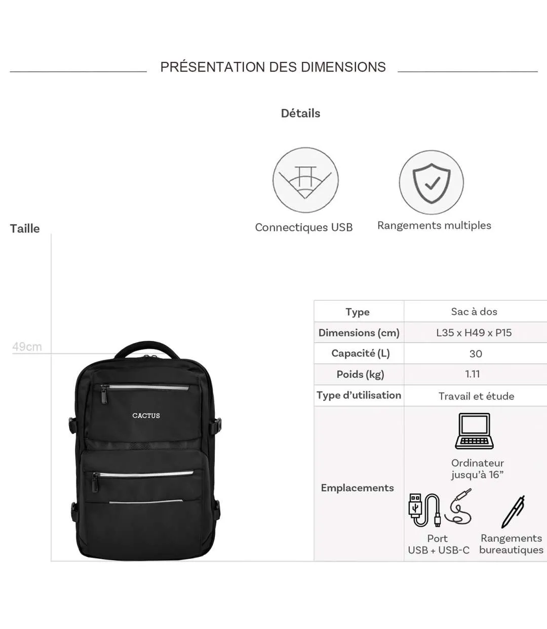 Sac à dos Cactus - Cam0100a