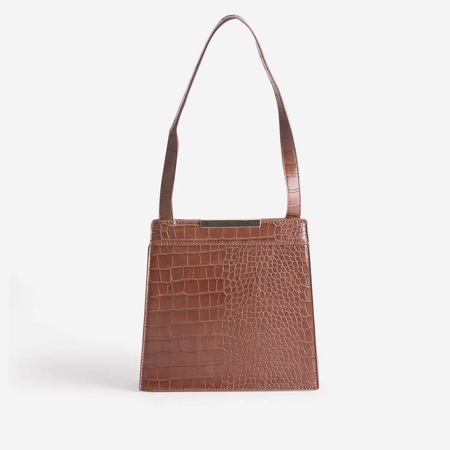 Sac à main cognac embossé effet croco - Sacs à main Maroquinerie | ERAM