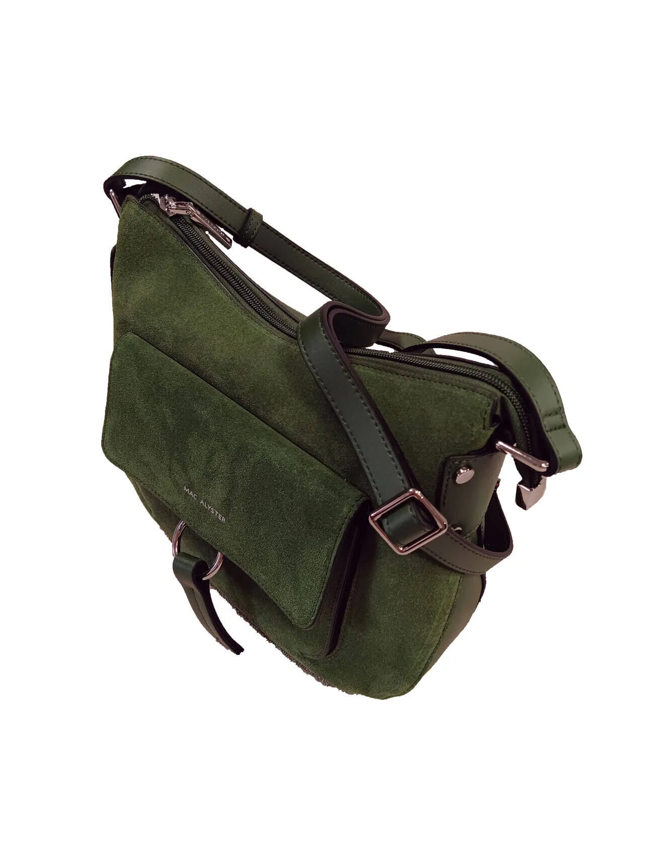 Sac à main cuir femme vert cuir + peau