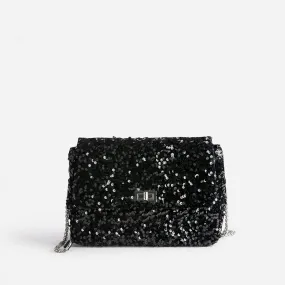 Sac à main TEXTO noir en sequins - Sacs à main Maroquinerie | ERAM