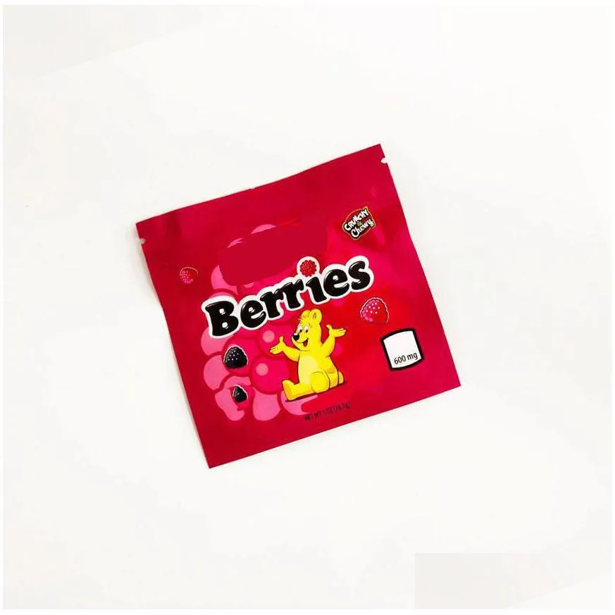 Sacs Demballage De 600 Mg, Bonbons Comestibles Refermables, Gomme Aigre, Zerbert, Sacs Spéciaux Découpés En Forme De Fleurs, Paq