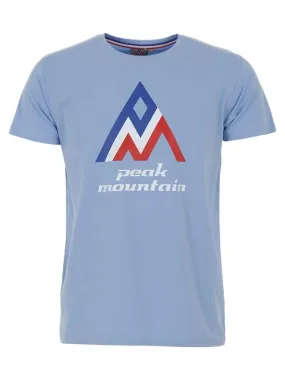 T-shirt manches courtes homme CIMES - PEAK MOUNTAIN - Bleu ciel