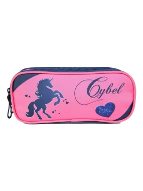 Trousse scolaire 2 compartiments Cybel Cheval/Licorne Rose et bleue marine Bagtrotter - Rose