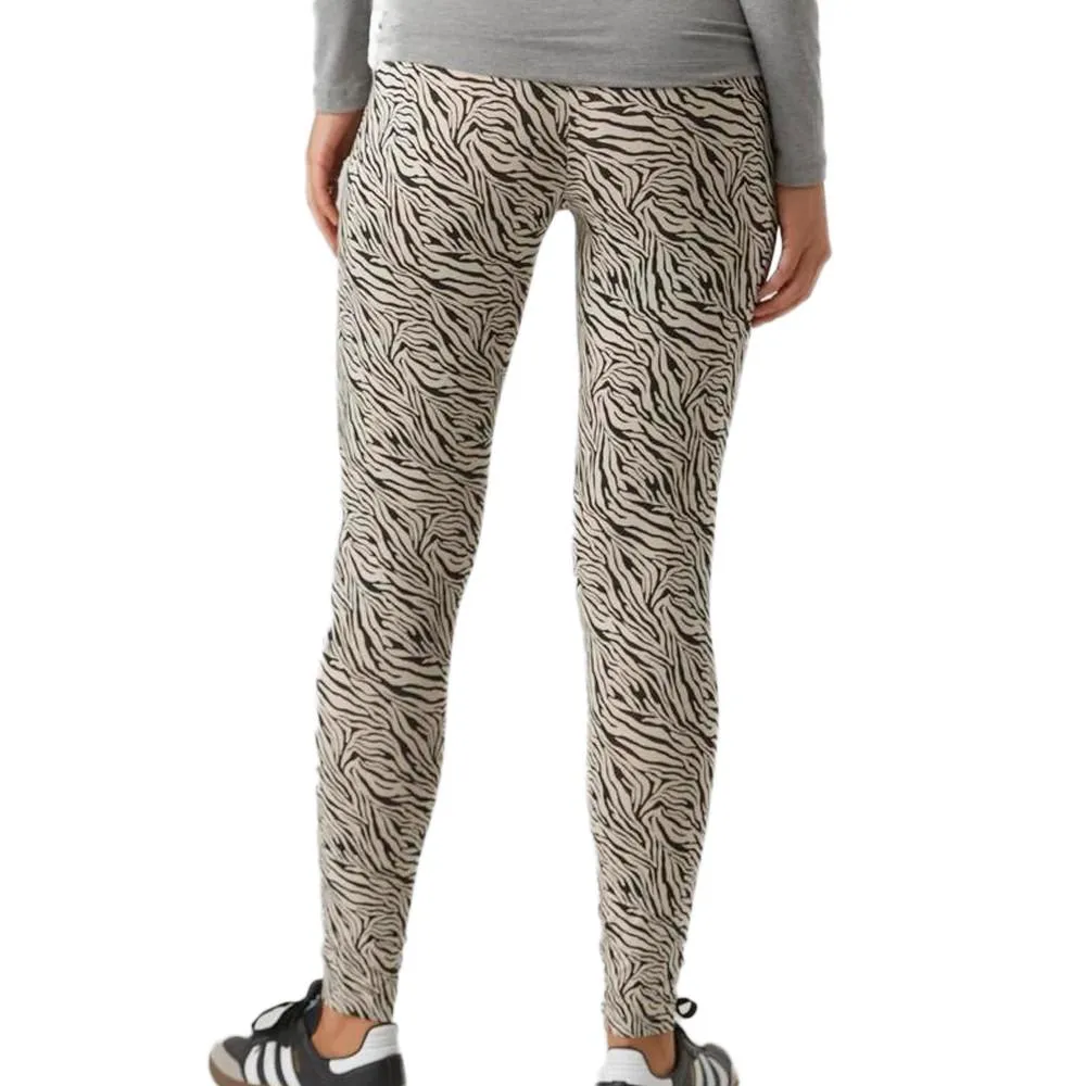 X2 Leggings de Grossesse Beige/Noir Femme Mamalicious Lemma